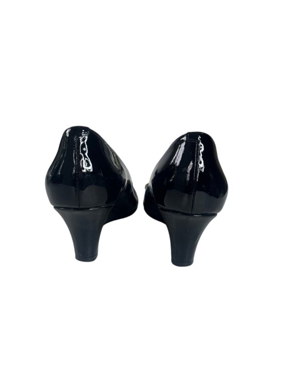 Cole Haan Patent Leather Wedge Heels Shoes Size 7B Black - Picture 4 of 8